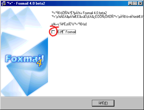 Abfrage, ob FoxMail sofort gestartet werden soll