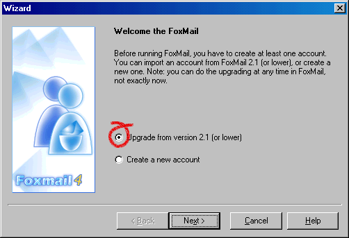 2.1er Account nach Installation importieren
