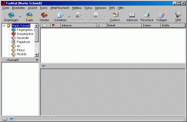 FoxMail 4.0 Beta 2 auf Deutsch (deutsche Sprachdatei von http://f.uchzeichen.de verwendet)